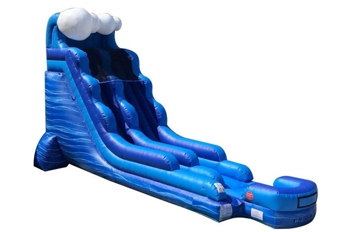 blue wild rapid wave inflatable water slide FWS153