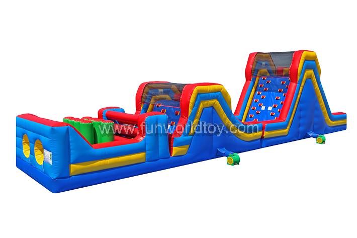 Inflatable Obstacle Course with double slides FWP155