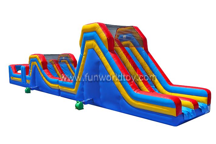 Inflatable Obstacle Course with double slides FWP155
