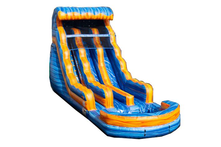 Fire and Ice Dual Lane Water Slide with pool FWS218