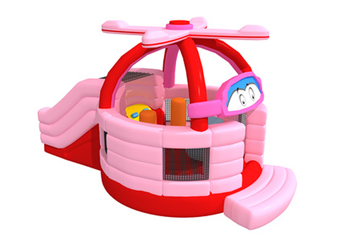 Small pink inflatable helicopter bouncer FWC225