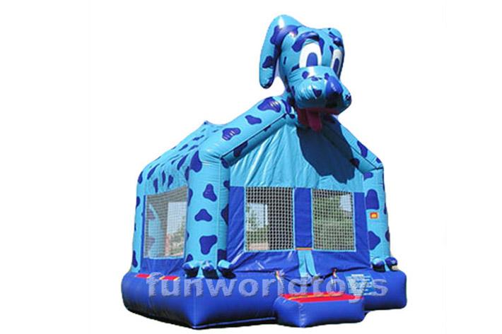 Blue spotted dog bounce house FWC255