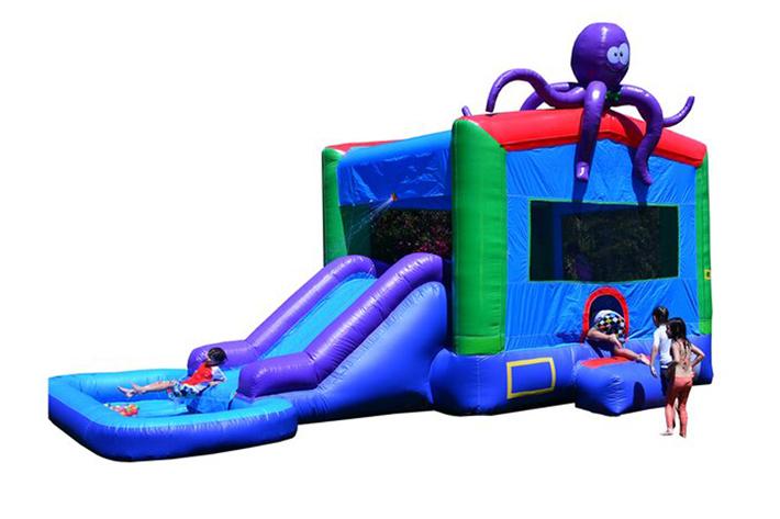 Octopus bounce house with water slide FWZ237