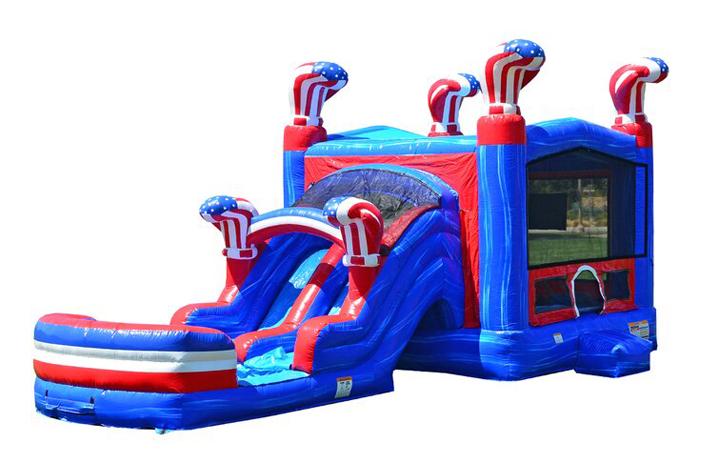 Boxing bounce house with water slide FWZ235