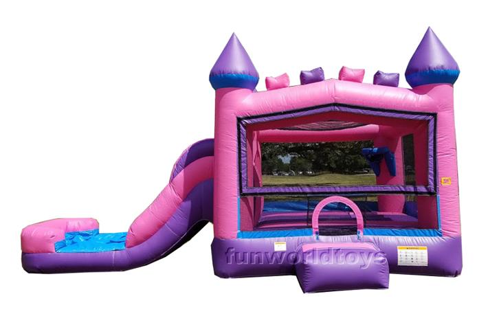 Pink bounce house with slide FWZ230