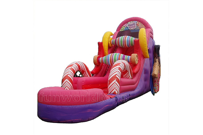 Fashionable inflatable candy water slides FWS398