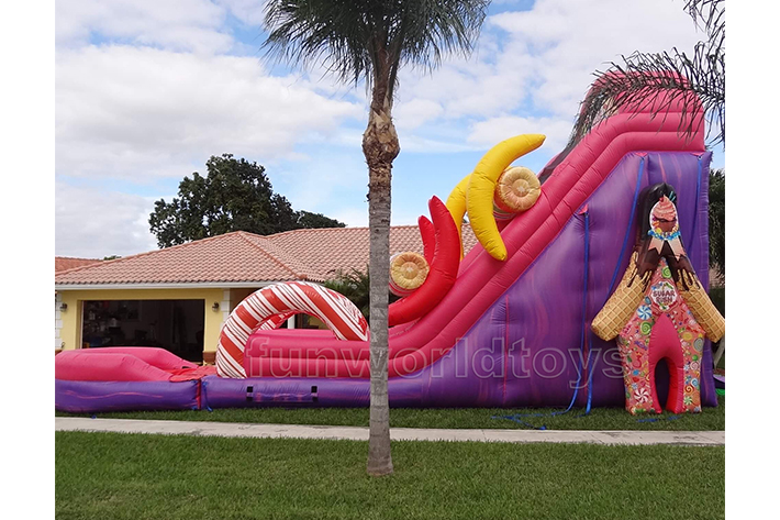 Fashionable inflatable candy water slides FWS398