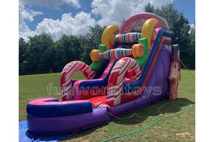 Fashionable inflatable candy water slides FWS398