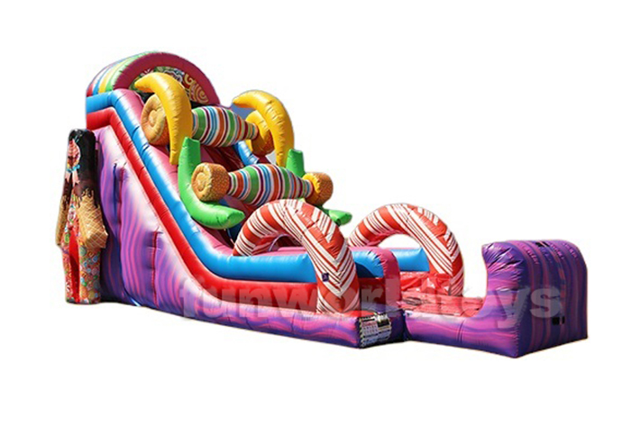 Fashionable inflatable candy water slides FWS398