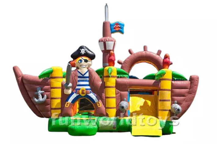 Commercial Inflatable Pirate Bounce House with slide FWS388