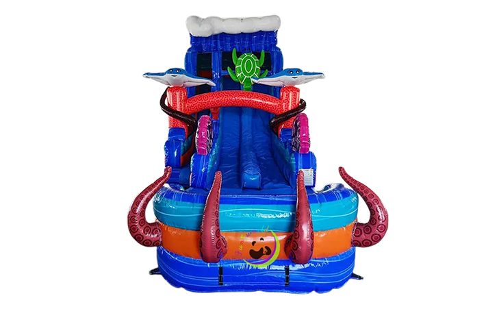 Inflatable Octopus Water Slide  With Pool FWS382