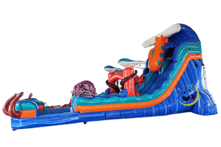 Inflatable Octopus Water Slide  With Pool FWS382