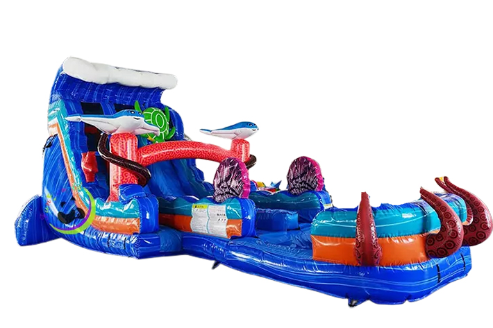 Inflatable Octopus Water Slide  With Pool FWS382