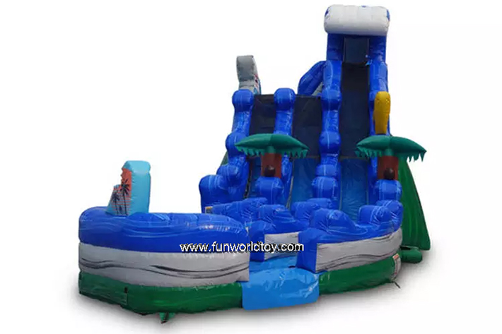 Curve tropical inflatable water wave slides FWS367