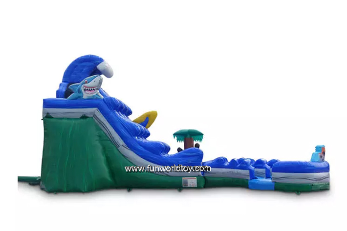 Curve tropical inflatable water wave slides FWS367