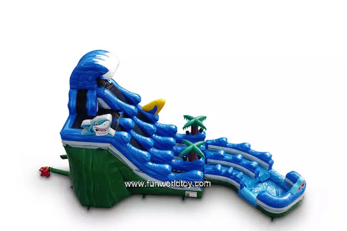 Curve tropical inflatable water wave slides FWS367