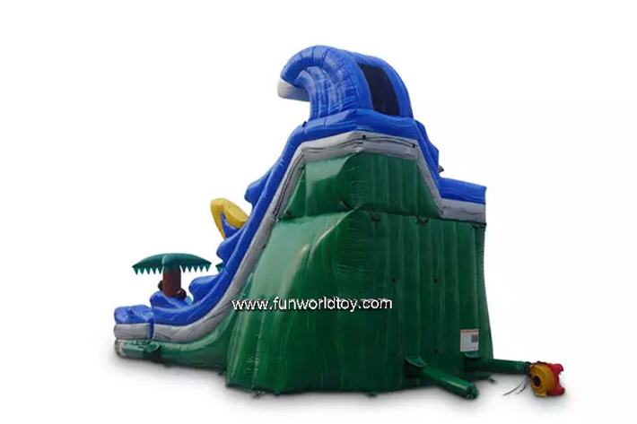 Curve tropical inflatable water wave slides FWS367