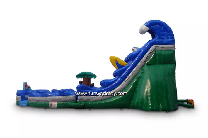 Curve tropical inflatable water wave slides FWS367