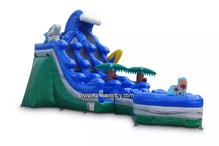 Curve tropical inflatable water wave slides FWS367