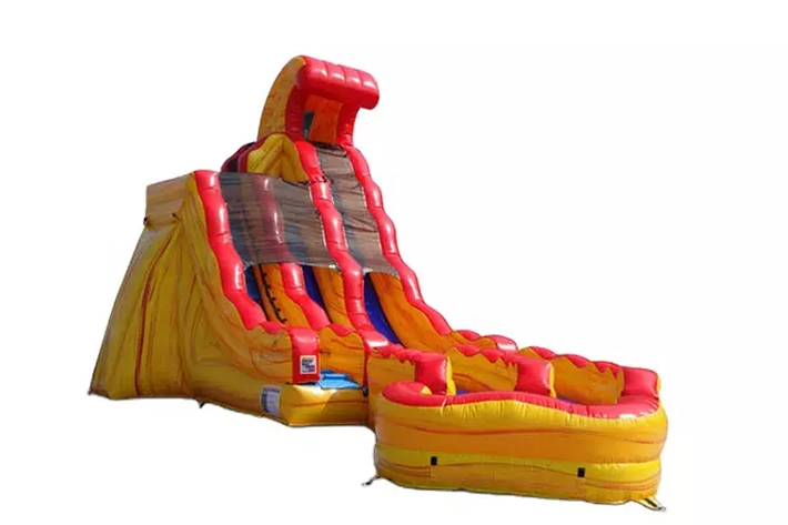 Yellow curve giant inflatable slides FWS366