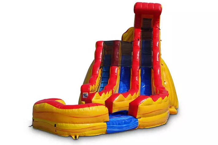 Yellow curve giant inflatable slides FWS366