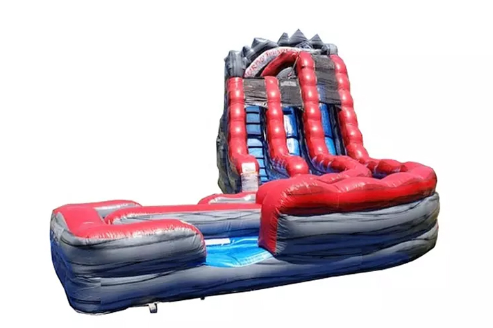 Marble Curve dual lanes inflatable Water Slide FWS362