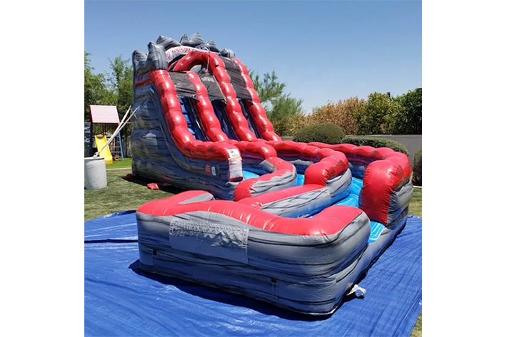 Marble Curve dual lanes inflatable Water Slide FWS362