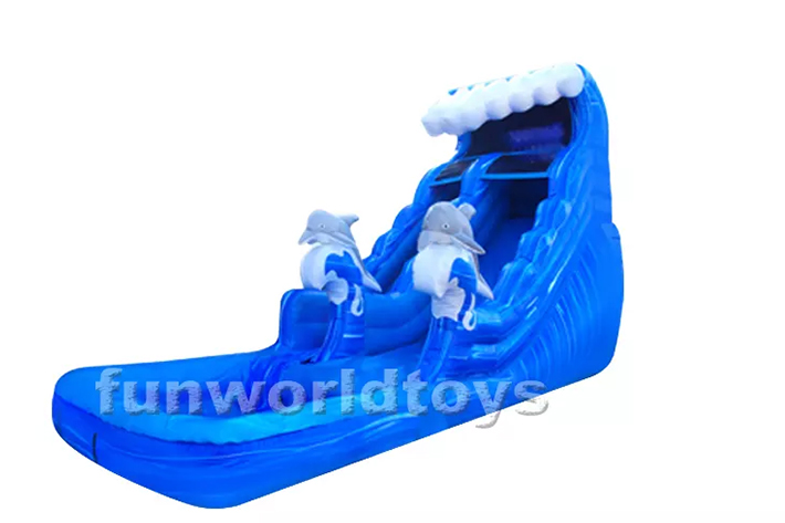 Dolphin inflatable water slide FWS359