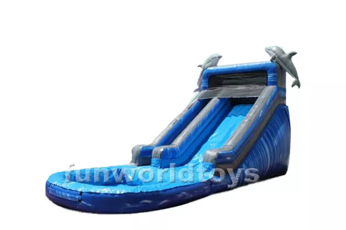 Dolphin inflatable water slide FWS359