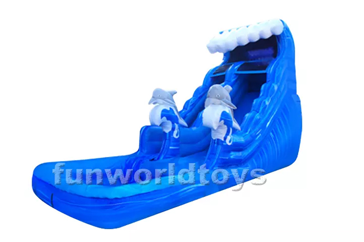 Blue dolphin inflatable water slides FWS358