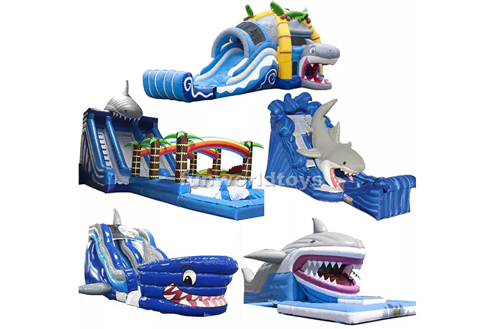 Shark inflatable water slides FWS357