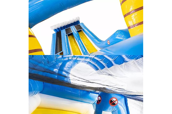 Drop double lanes inflatable water slide FWS354