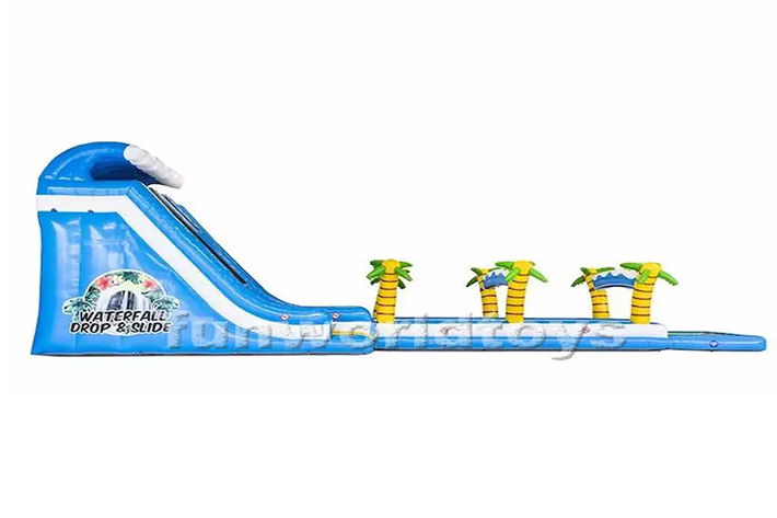 Drop double lanes inflatable water slide FWS354