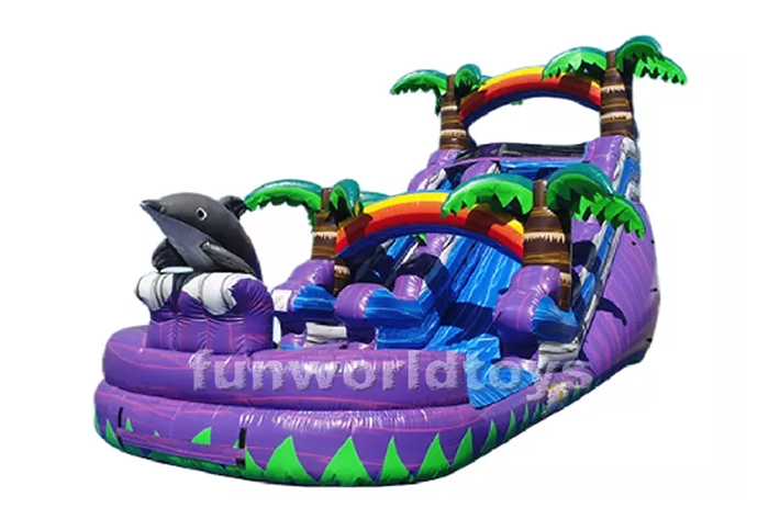 Purple dolphin water slides FWS332