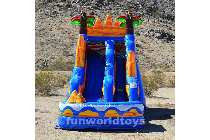 Popular palm tree inflatable water slide FWS330