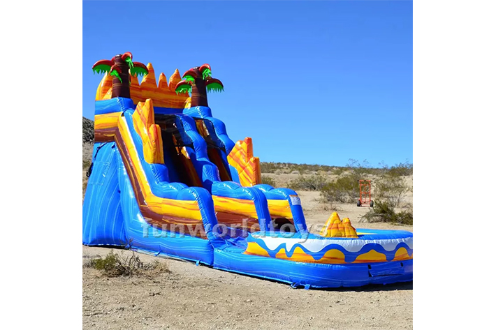 Popular palm tree inflatable water slide FWS330