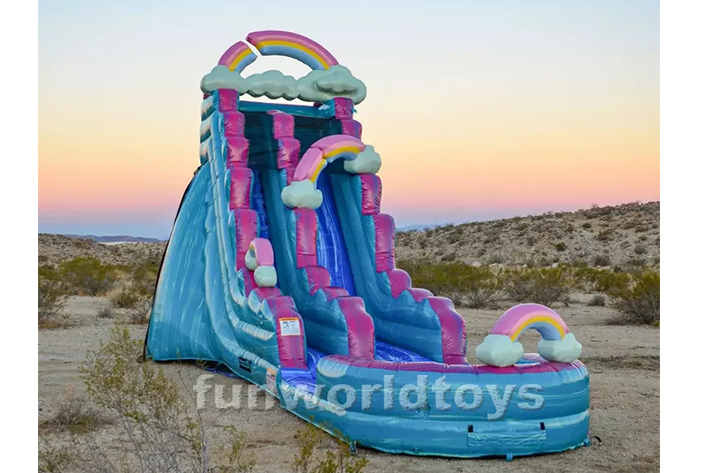 Inflatable rainbow water slides FWS342