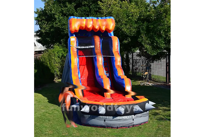 Customized inflatable rocket water slide FWS341