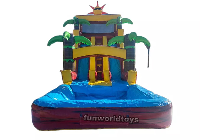 Commercial 15' tall sun inflatable water slide FWS339