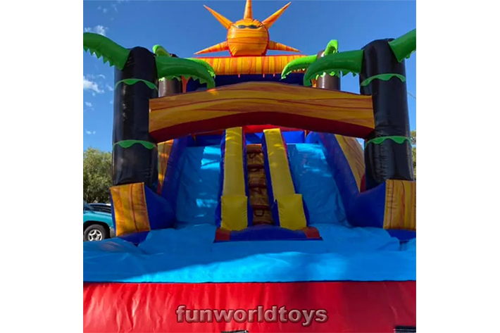 Commercial 15' tall sun inflatable water slide FWS324