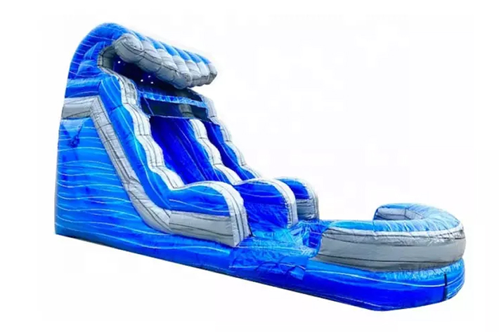 Blue inflatable single water slide FWS313