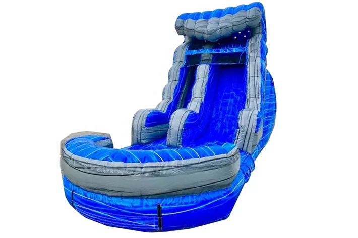 Blue inflatable single water slide FWS313