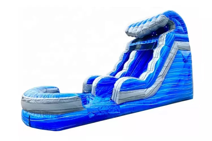 Blue inflatable single water slide FWS313