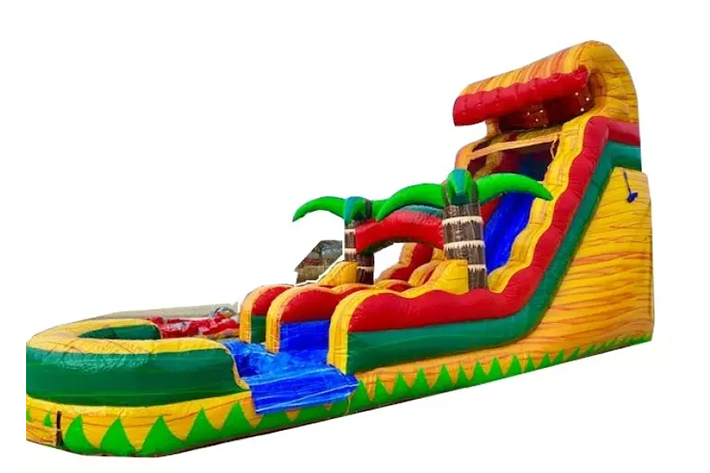 Popular palm tree inflatable water slide FWS306