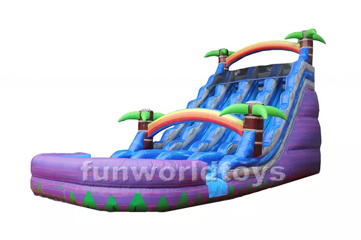 Outdoor pvc three lane inflatable water slides FWS292