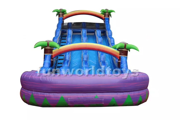 Outdoor pvc three lane inflatable water slides FWS292