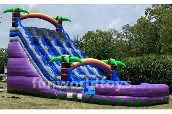 Outdoor pvc three lane inflatable water slides FWS292