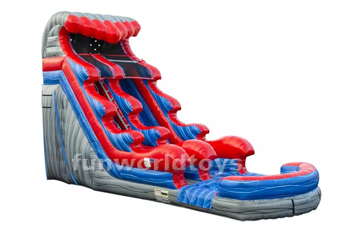 Tropical fireblast tsunami backyard pool water slide FWS285