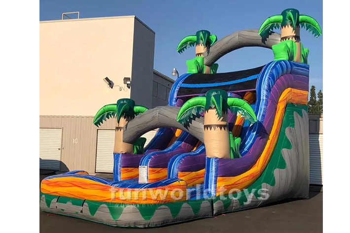 Dual lane inflatable water slide FWS281