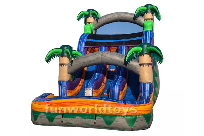 Dual lane inflatable water slide FWS281